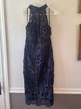 NWT Bardot Isa navy lace midi dress size US 6/small